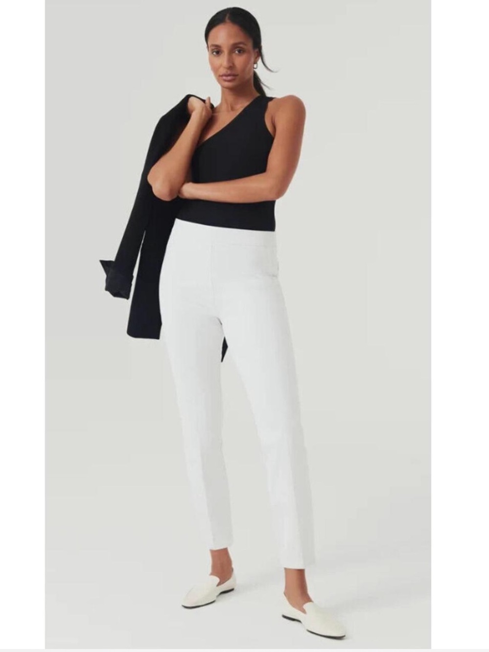 SPANX On-The-Go Ankle Slim Straight Pants Classic White Medium
